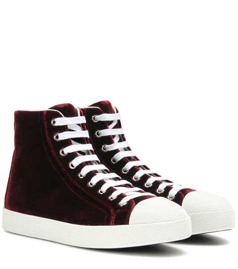 prada velvet high tops